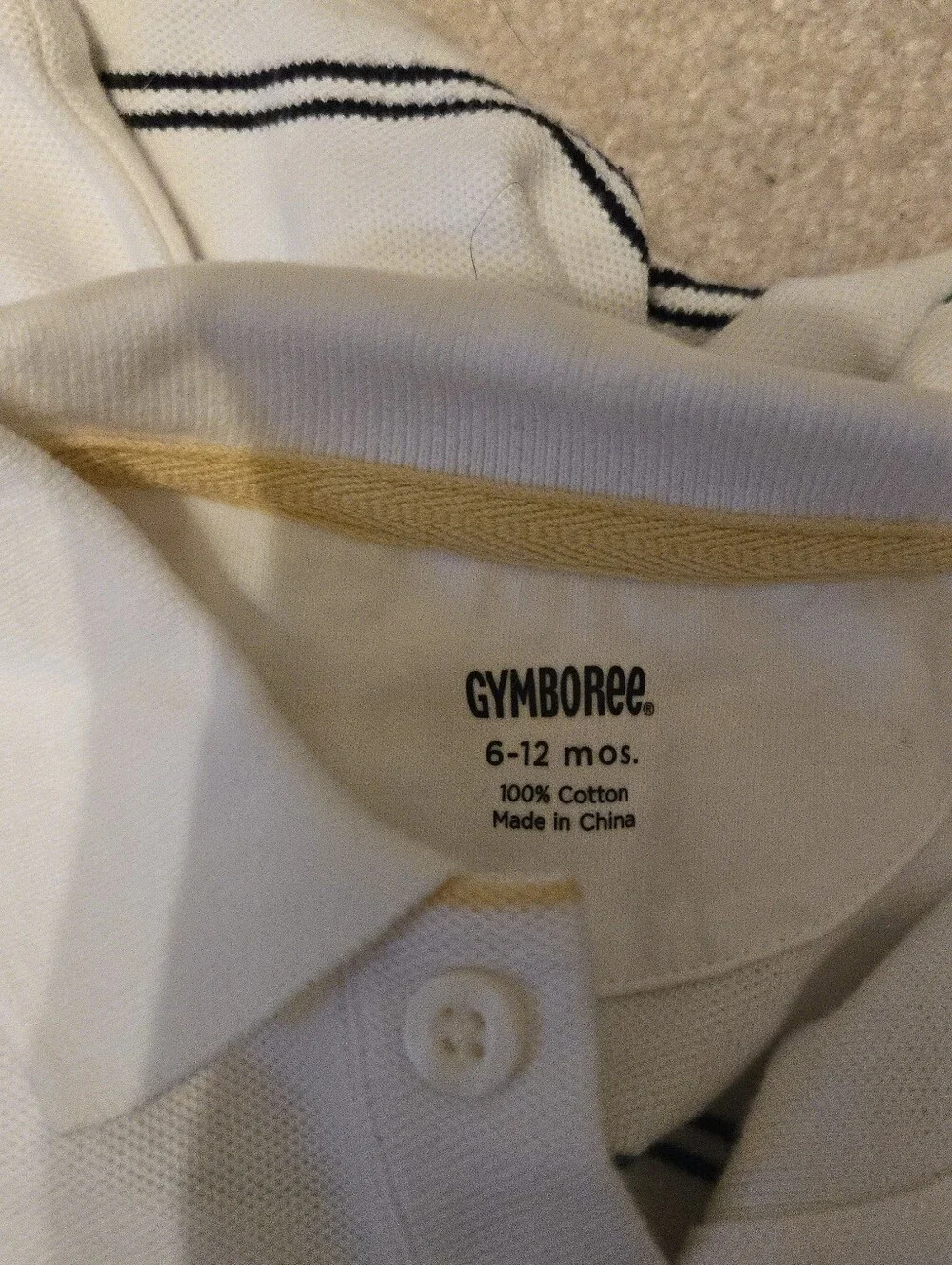 NWT Gymboree White/Yellow/Green/Blue Striped Polo Size 6-12 Months